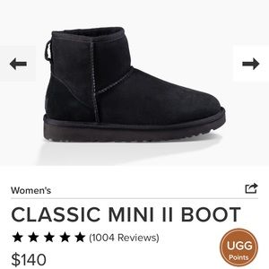 Ugg Classic Mini II in Black, size 8